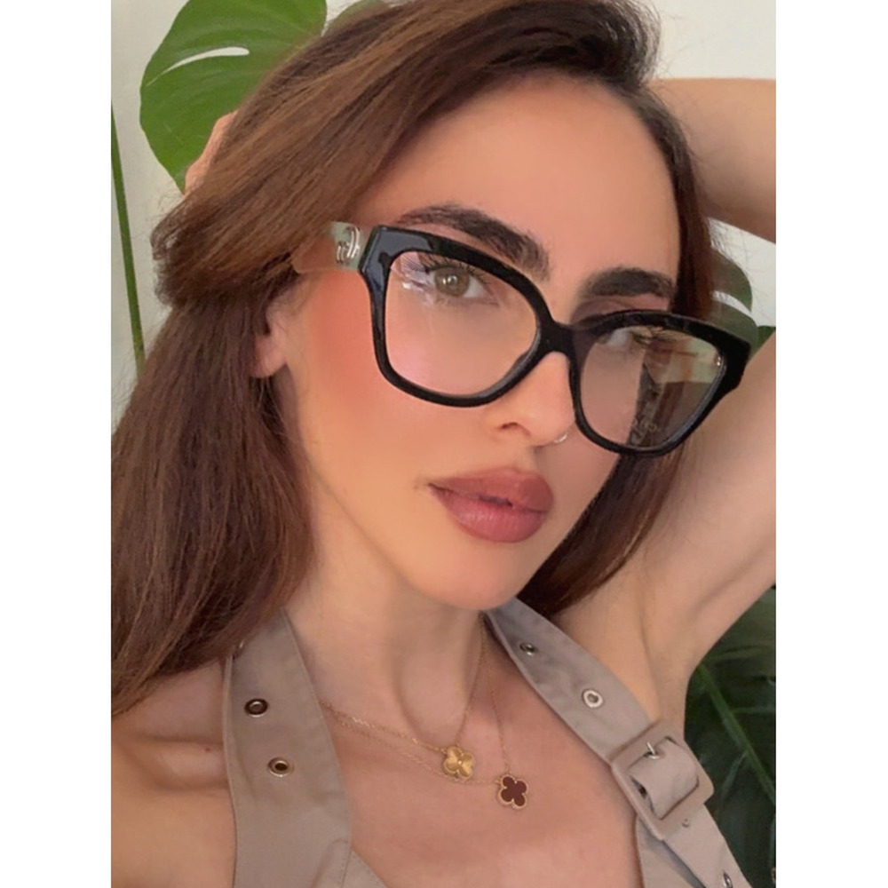 NEW Gucci GG1424O Black Blue Cat Eye Eyeglasses Frames